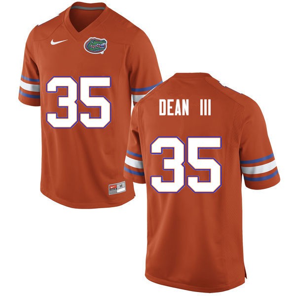 Men #35 Trey Dean III Florida Gators College Football Jersey Orange